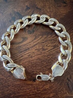 Heavy 18K Gold Layered Cuban Link Bracelet 71.5g /8 3/4”